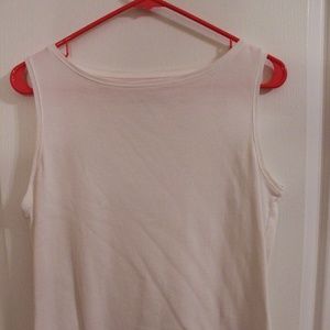 Talbots Bateau Neck White Tank Size M